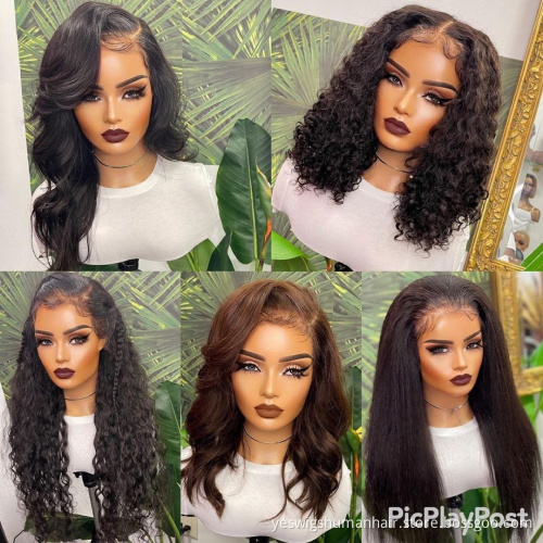 Cheap Loose Deep Wave Mink Brazilian Cuticle Aligned Pre Plucked Human Hair Full Hd Swiss Lace Front Closure Wig For Black Women